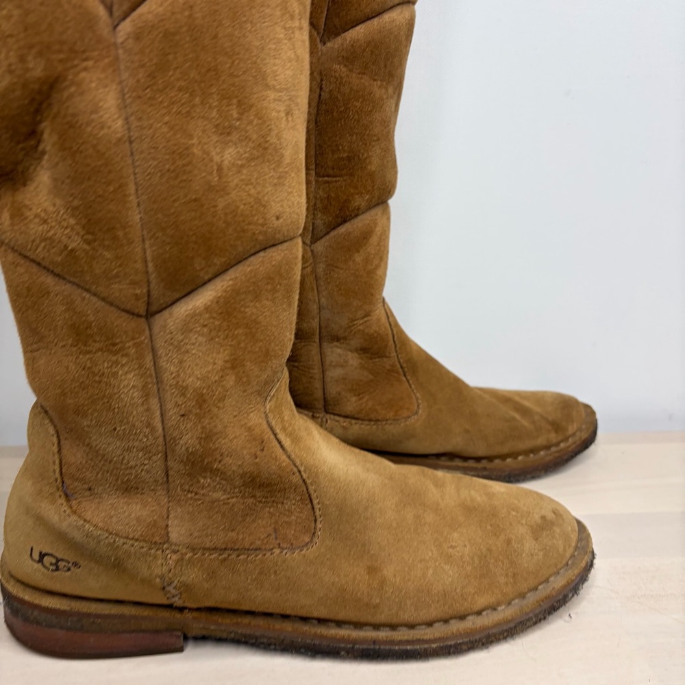 UGG Women's Brown Over the Knee Suede Boots - Picture 3 of 12
